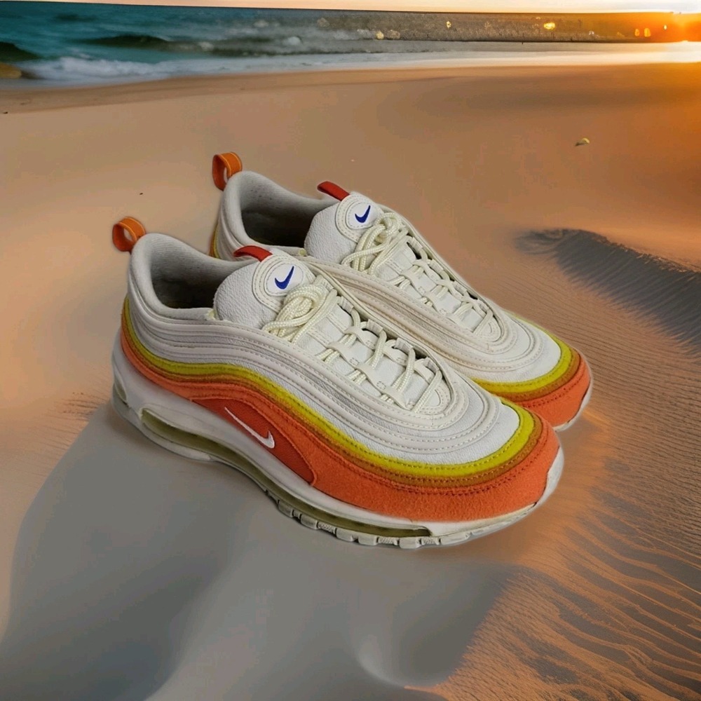Nike Air Max 97 Athletic Club Men's Size 9.5 White Orange DQ8237-800